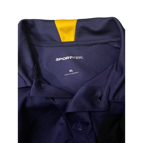 Sport Tek Polo Shirt Adult XL Yellow Navy Lightweight Rugby Golf Casual Mens - Picture 6 of 9
